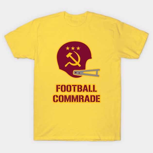 Football Commrade Helmet - Yellow T-Shirt by KFig21